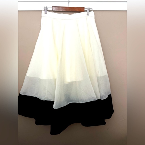 Chicwish Swing In The Breeze Skirt Organza Midi Skirt black/ivory NWT sz L - Picture 2 of 4